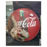 (1) Vintage Coca-Cola Metal Sign (24" Diameter)