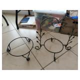 (2) Wrought Iron Pie Plate Holders (8" & 10.5")