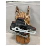 Mini Wooden Sled With Ice Skates Christmas Decor