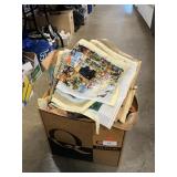 Box Lot Full Of Finished Needlepoint Canvases