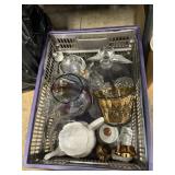 Crate With Ice Bucket, Decanter, Teapot &