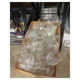 Box Lot FULL Of Assorted Clear Glass Stemware