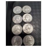 (8) U.S. Silver Quarters (90% Silver)