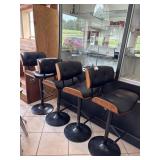(4) Adjustable Height Cushioned Bar Stools