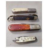 (4) Vintage Pocket Knives (Case XX, Barlow, Cub