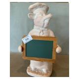 Earthenware Pig Chef With Menu Board, 17ï¿½ High