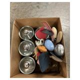 Box Lot With Canisters, Kitchen Utensils, Teapot