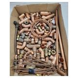 Tray Lot Of Assorted Copper & Brass Fittings &