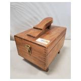 Wooden Shoe Shine Box w/ Assorted Supplies