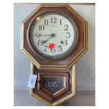 Vintage Schoolhouse-Style Wall Clock With Key