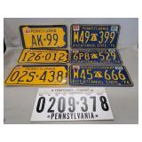 (7) Assorted PA. License Plates