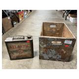 Vintage Wooden Pepsi Crate. & Atlantic Fuel Can