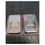 (2) Vintage Reading, PA. 1 Oz. .999 Fine Silver