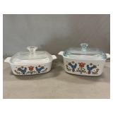 Pair Of Corning ï¿½Country Festivalï¿½ Covered