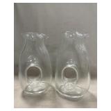 Pair Of Handblown Glass Pitchers