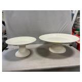 (2) Porcelain Cake Stands (Italy Origin)