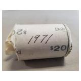 (1) Roll Of 1971 U.S. Eisenhower One Dollar Coins