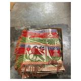 Box Lot With Tapestry Throws, Wool & Asst.