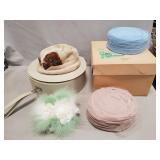 (4) Vintage Ladies Hats w/ (2) Hat Boxes