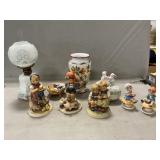 (3) Goebel Hummel Figures, Oil Lamp, Chile Vase &