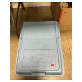 Storage Tote With Legos, Floor Pad, Construction