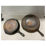 (2) Vintage Cast Iron Skillets