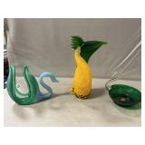 Fifth Ave. Art Glass Toucan, Swan Napkin Holder,