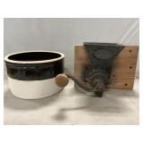 2-Tone Stoneware Crock, Wall-Mounted Coffee