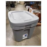 (4) Plastic Storage Containers w/ (3) Lids