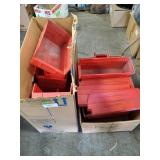 (2) Box Lots Of Plastic Hang & Stack Storage Bins