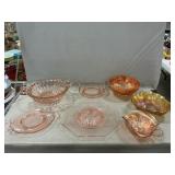 Pink Depression Dishes &Bowl, Carnival Bowls