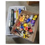 Box Lot Of Assorted Books, Plastic Toys & More