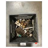 Crate With Vintage Doorknobs, Key Plates,