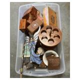 Box Lot With Suncatcher, Cigar Box, Trivet,