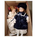 Box Lot Of (7) Assorted Collector Dolls & More