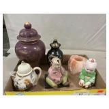 Asian Figures, Ginger Jars, Teapot, Himalayan