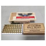 (50) Rounds Of Winchester 45 Auto Ammo