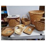 Box Lot Of Assorted Baskets & A Plastic Storage