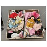 Vintage Doll Case With Assorted Doll Clothes &