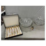 (3) Lead Crystal Bowls, 24 Kt. Gold-Plated