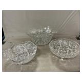 (3) Pressed Glass Bowls