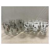 (5) Libbey Frosted Wheat & (5) Silver Foliage