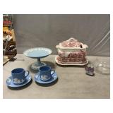 Transferware Tureen, Wedgwood PedestalDish,