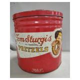 (1) Vintage Metal "Tom Sturgis" Pretzels Can