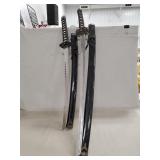 (2) Decorative Replica Japanese Swords w/ Sheaths