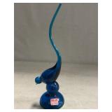 Vintage Viking Glass Bluenique Long-Tail Bird