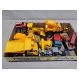 Tray Lot Of Assorted Toy Trucks & More