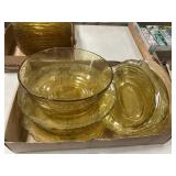 Federal "Madrid" Amber Depression Serving Dishes