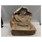 Kath Van Zeeland Canvas & Faux Croc Shoulder Bag
