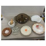 Advertising Dish, Hobnail Milk Glass, Ashtrays,